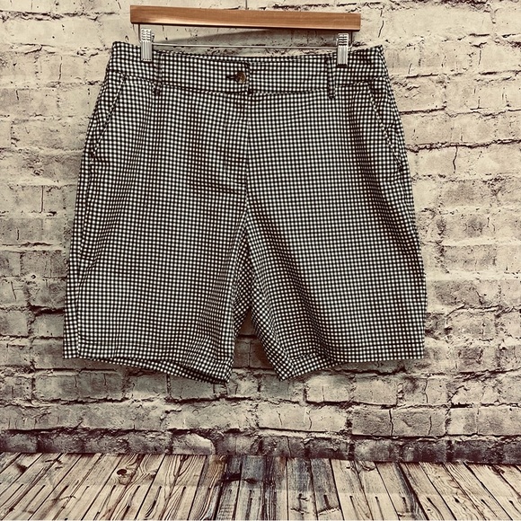 Kim Rogers Navy Gingham Check Bermuda Shorts - Picture 1 of 8